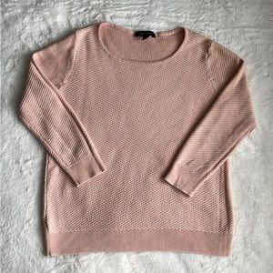 Ann Taylor Dusty Pink 100% Cotton 3/4 Sleeves Sweater size M